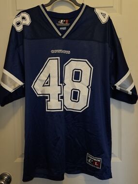 Logo Athletic Navy Cowboys #48 Football Jersey with White Accents
